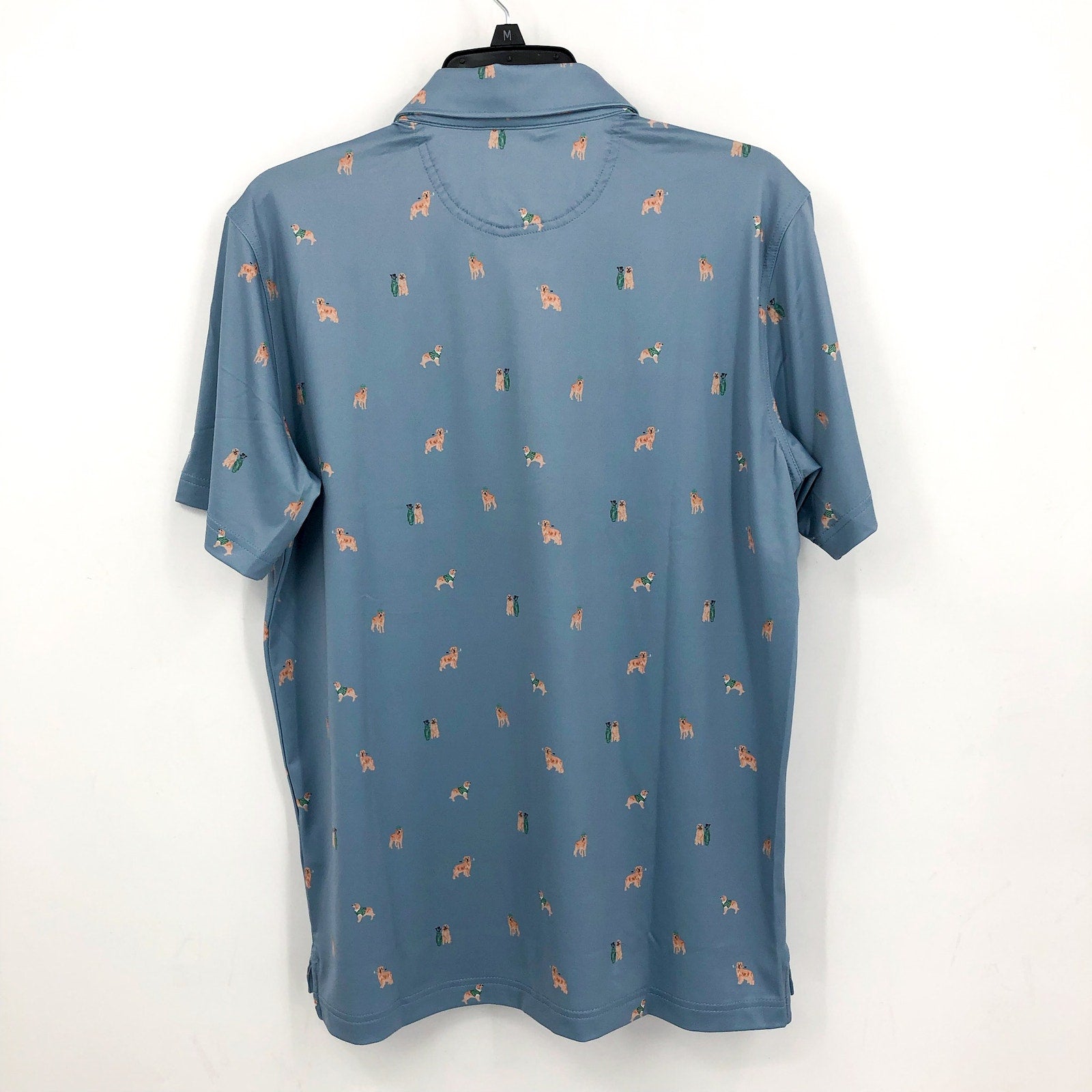 CHUBBIES Mens Performance Polo Small Light Blue Barkin' Up The Wrong Tree NWT