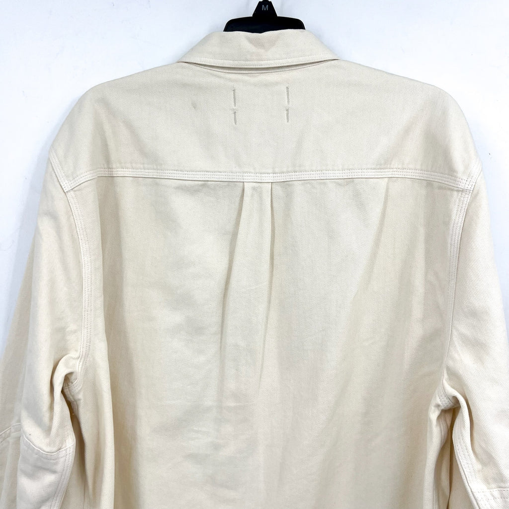 MADEWELL Men's Garment-Dyed Work Shirt Large Cream Long Sleeve NB643 NWT