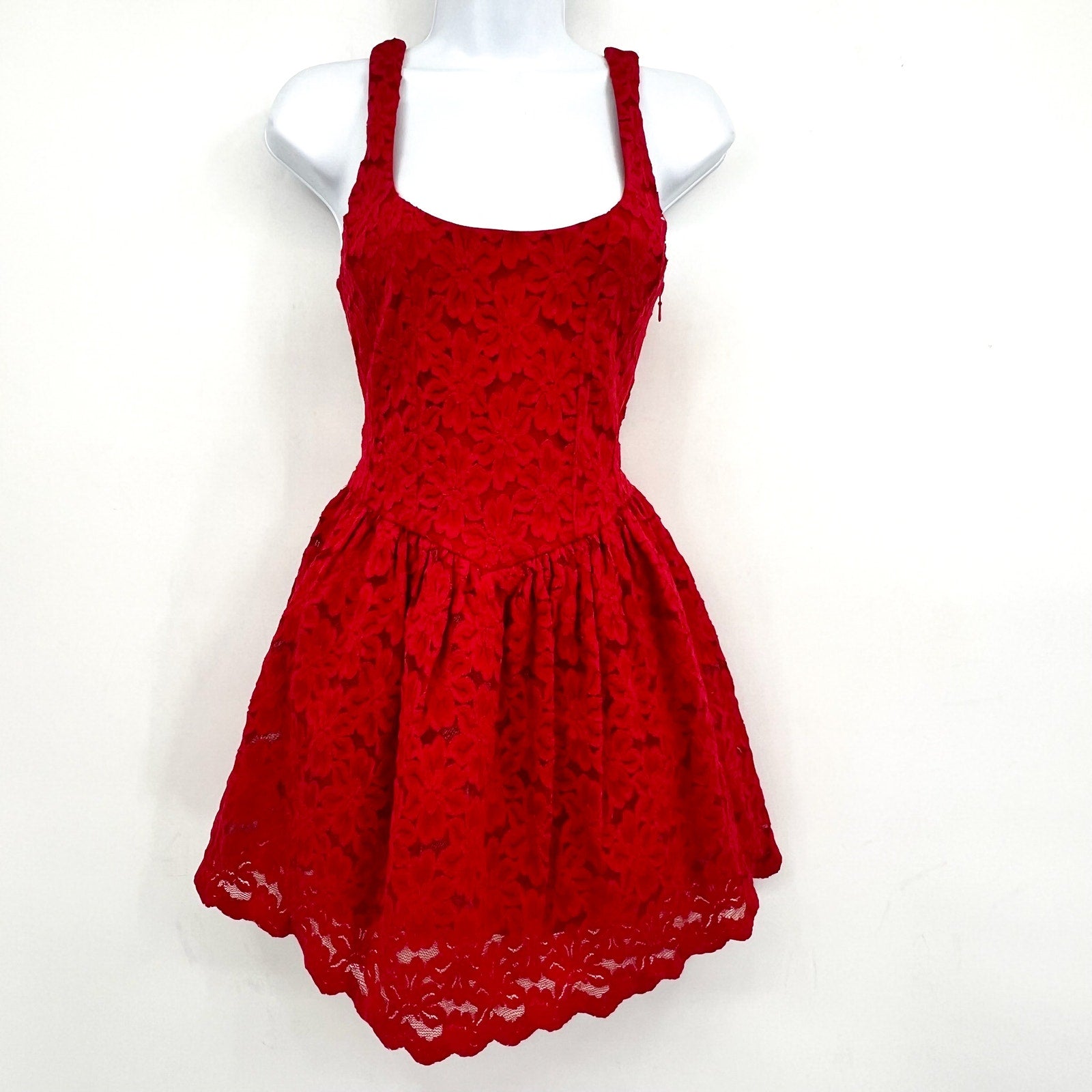 SHOW ME YOUR MUMU Ricci Lace Skort Dress Medium Radiant Red Sleeveless NWT