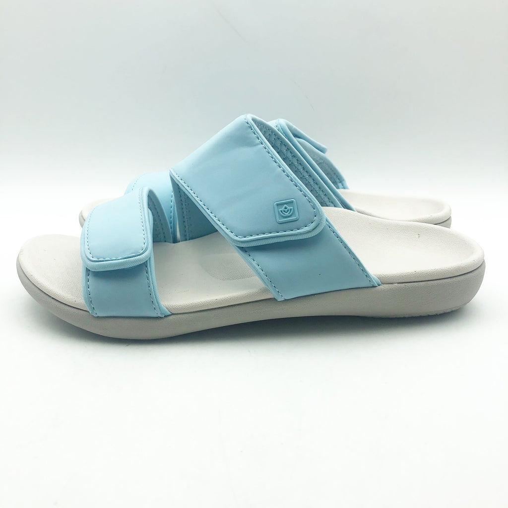 Spenco Womens KHOLO NUEVO Comfort Slide Sandals 8.5 Wide Cool Blue NWT