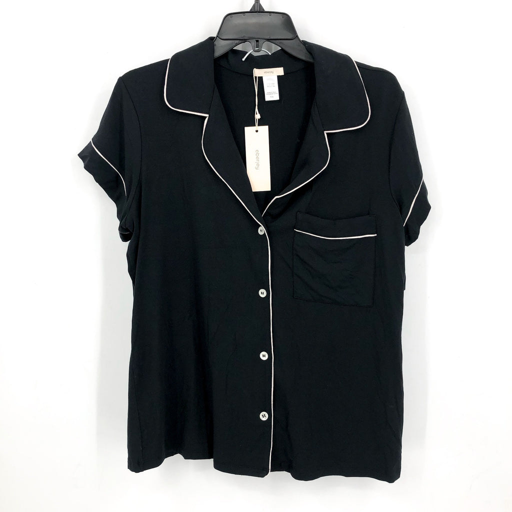 EBERJEY Women Gisele Relaxed Short PJ Set US Medium Black Pink TENCEL Modal NWOT