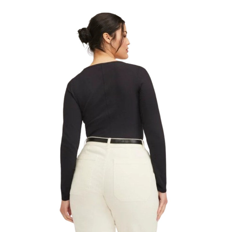 EVERLANE Women's The Supima Form Ballet Neck Tee Small Black Long Sleeve NWT