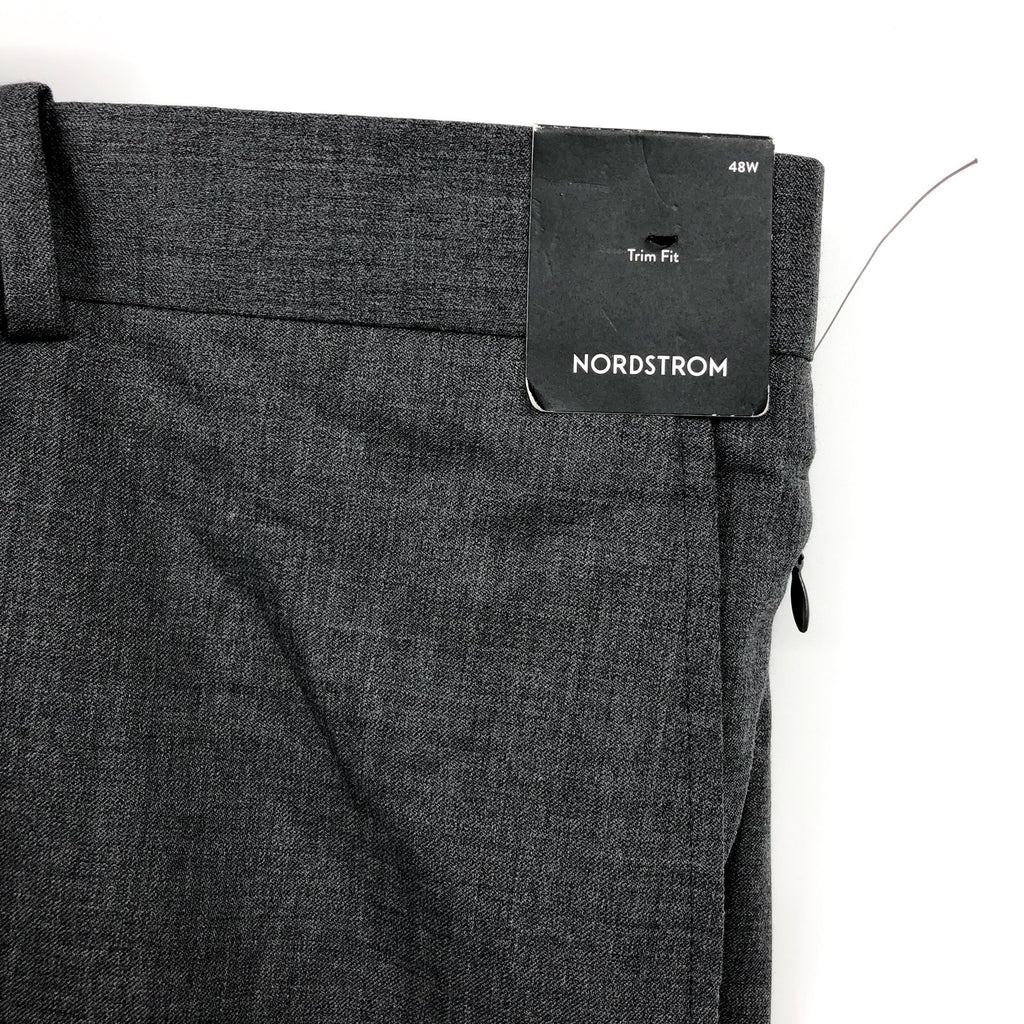 NORDSTROM Men's Trim Fit Dress Pants 48W Dark Grey Tech-Smart Wool Blend NWT
