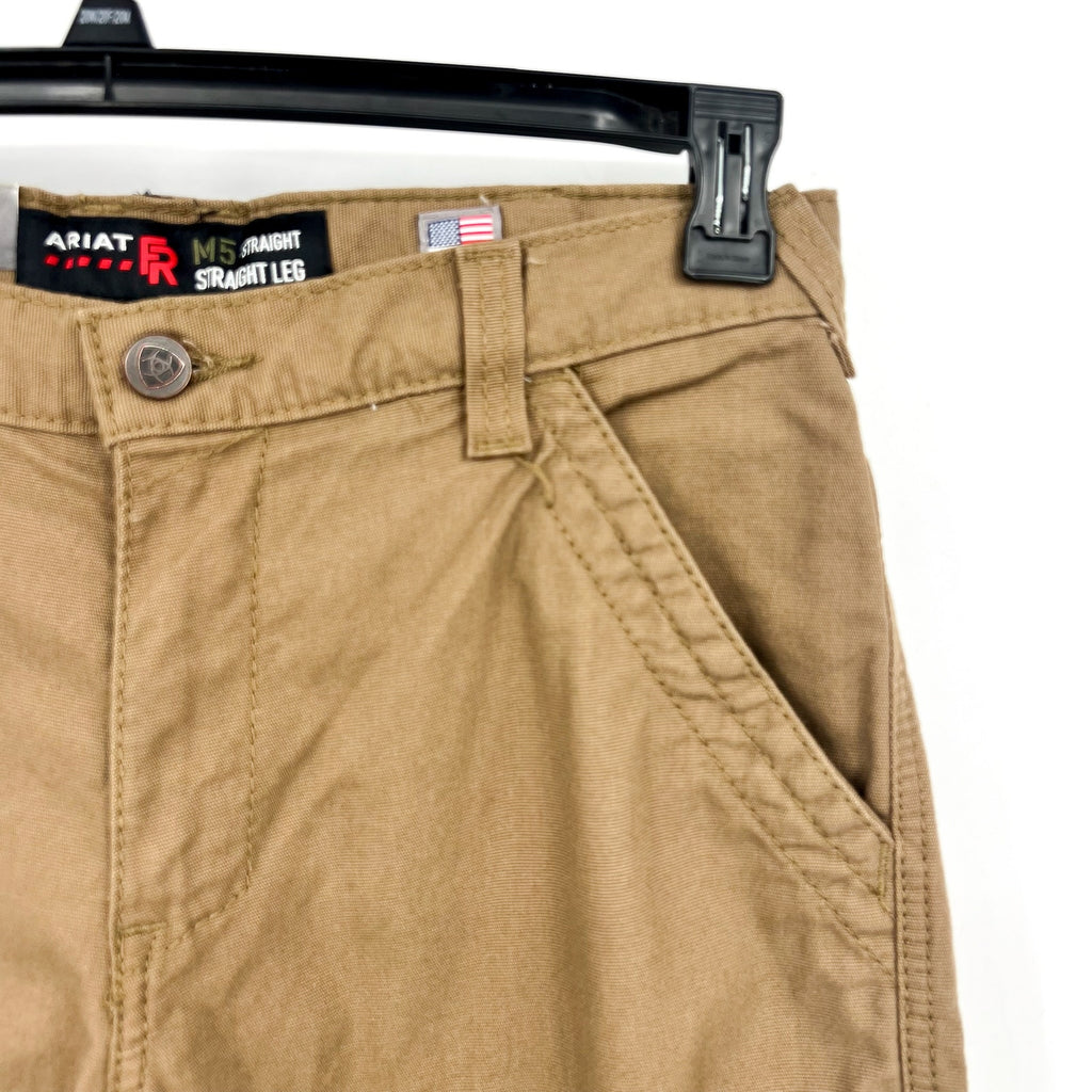 ARIAT Men FR M5 Stretch DuraLight Stackable Straight Pants 32x30 Field Khaki NWT