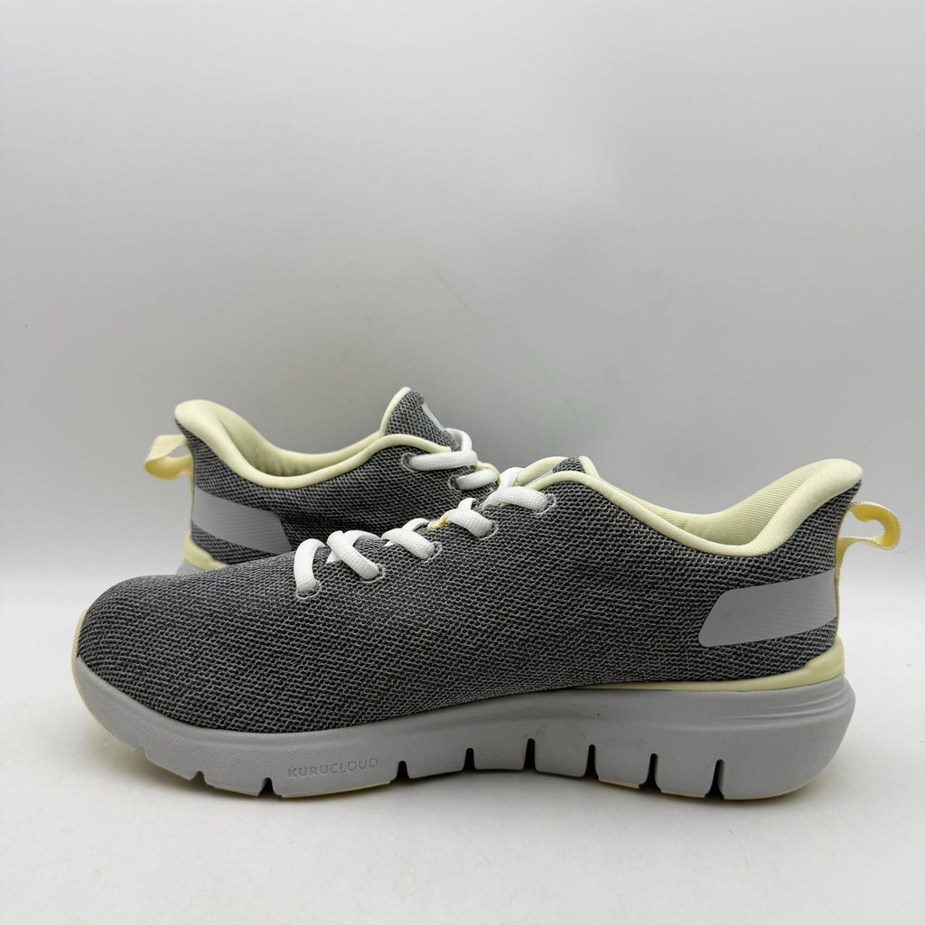 KURU Womens Flex Via Sneakers 8.5 M Dove Gray Pale Lime Athletic Shoes NWOB