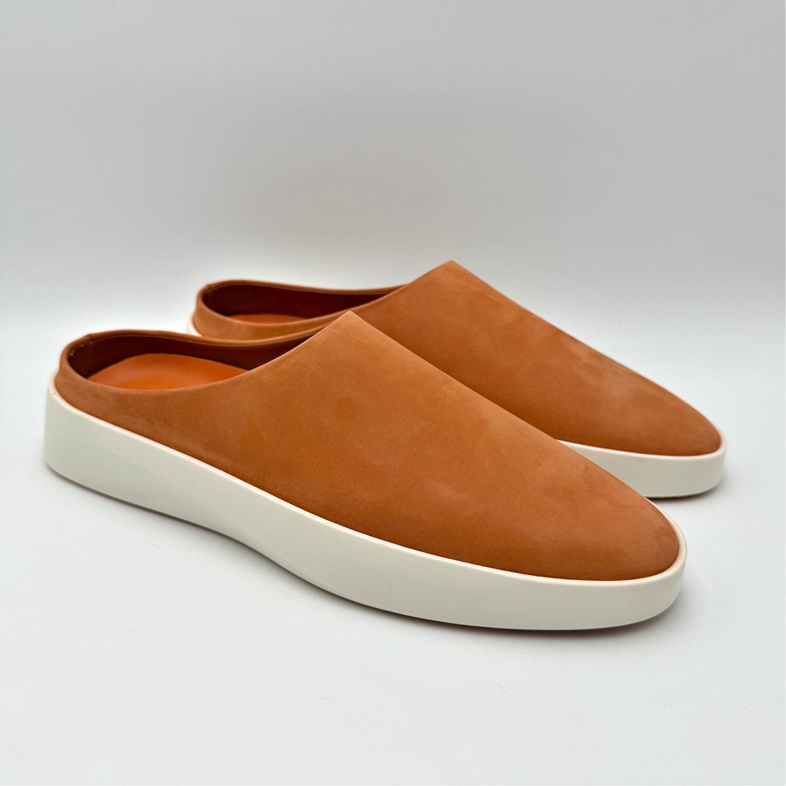 Wolf & Shepherd Cruise Mule Slip On Shoes Mens 8 Womens 10 Orange Suede NIB