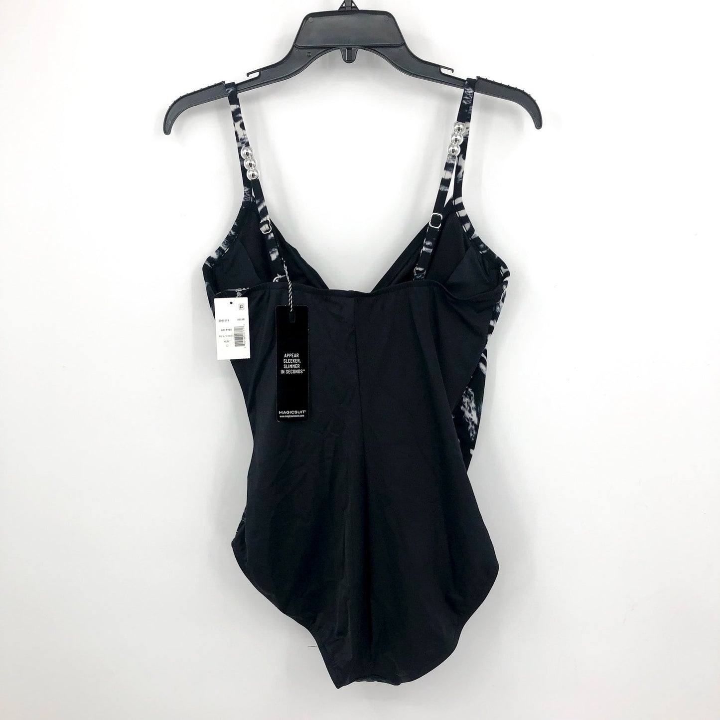 MAGICSUIT Women's Louise One-Piece Swimsuit Size 12 Black White Skin Deep NWT