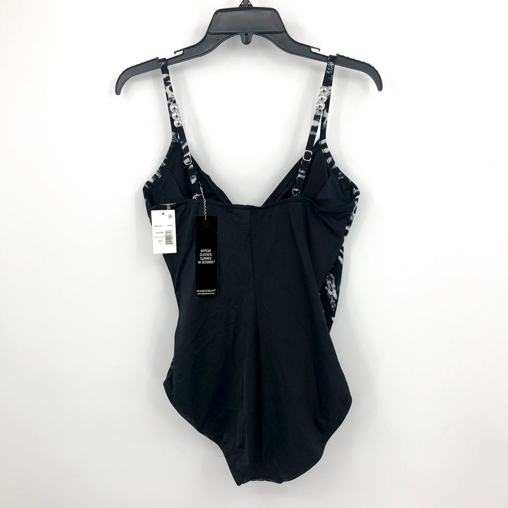 MAGICSUIT Women's Louise One-Piece Swimsuit Size 12 Black White Skin Deep NWT
