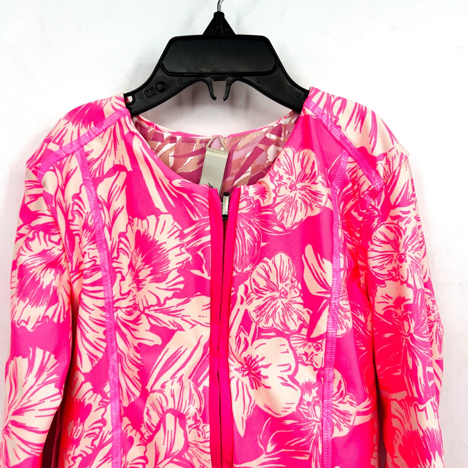 MAAJI Miku Reversible One Piece Swimsuit Girls Sz 8 Pink Floral Long Sleeve NWT