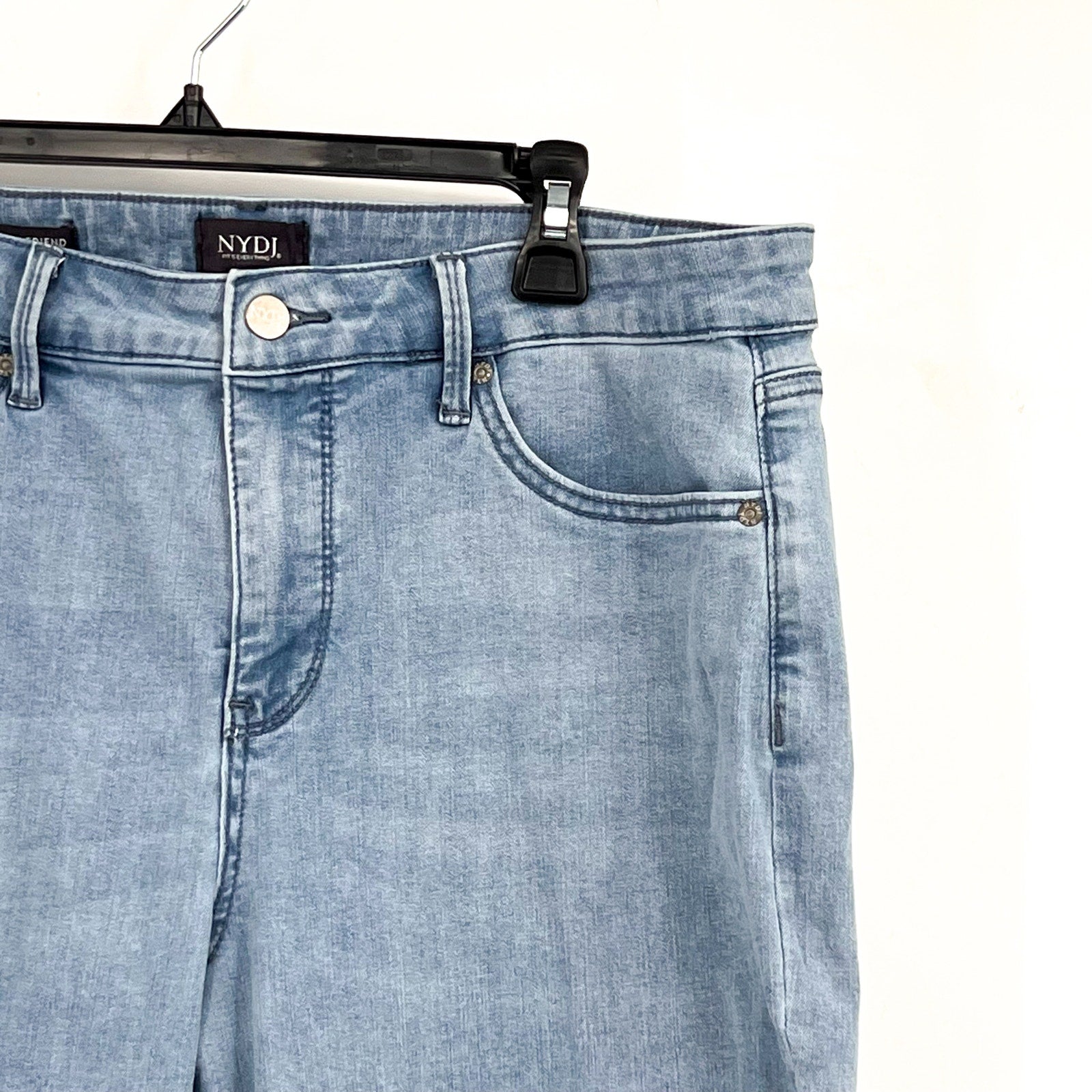 NYDJ Womens Margot Girlfriend Jeans Size 14 PETITE Kingston Blue NWOT