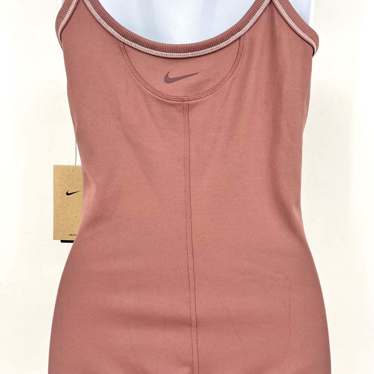 NIKE Women's One Dri-FIT Short Bodysuit Small Pink Smokey Mauve Sleeveless NWT