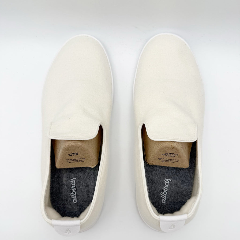 AllBirds Mens Wool Lounger Casual Sneakers Size 8 EU 40.5 White Slip On NIB