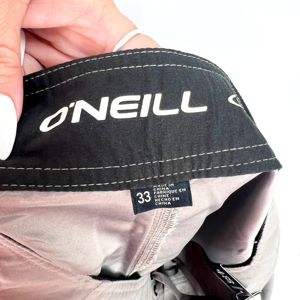 O'Neill Mens Santa Cruz 2.0 Boardshorts Size 33 Medium Charcoal Taupe Swim NWT
