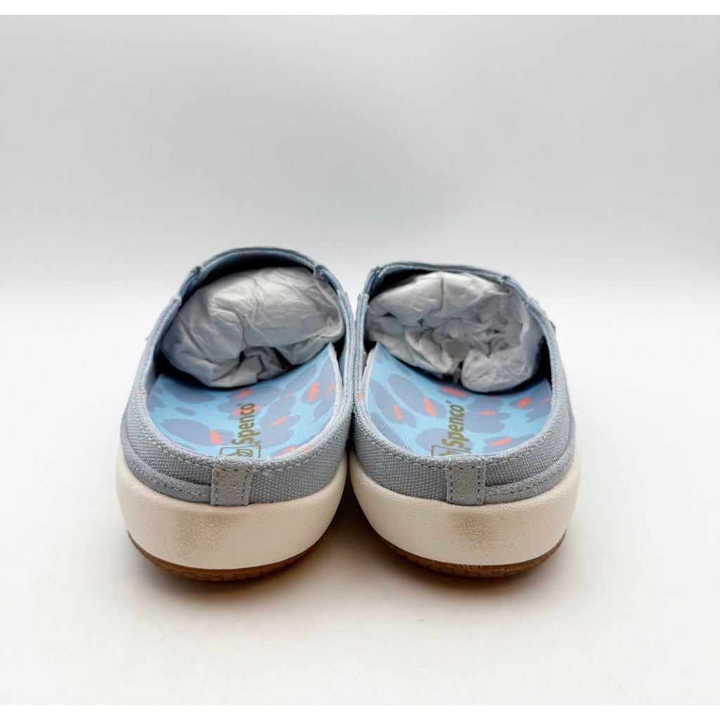 SPENCO Womens Siesta Bokeh Layered Clogs Size 7.5 EU 38 Blue Fog Suede NIB