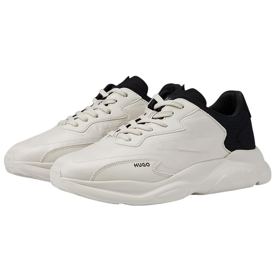 HUGO Mens Leon Casual Sneakers Size 12 EU 45 Light Grey White Hugo Boss NIB