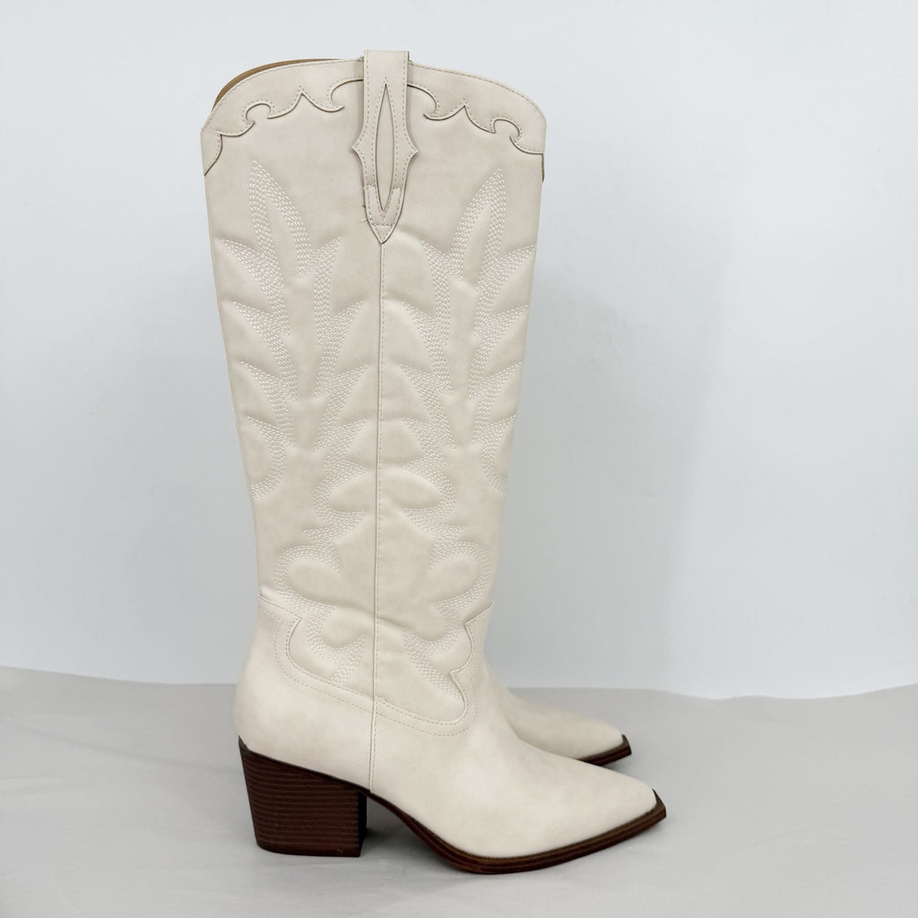 Crown Vintage Womens Sury Cowboy Boots Size 10 M Off White NWOB