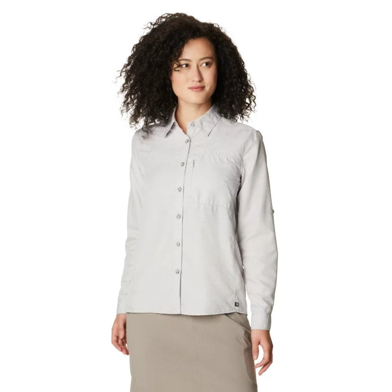 MOUNTAIN HARDWEAR Women's Canyon Long Sleeve Shirt Small Grey Light Dunes NWT