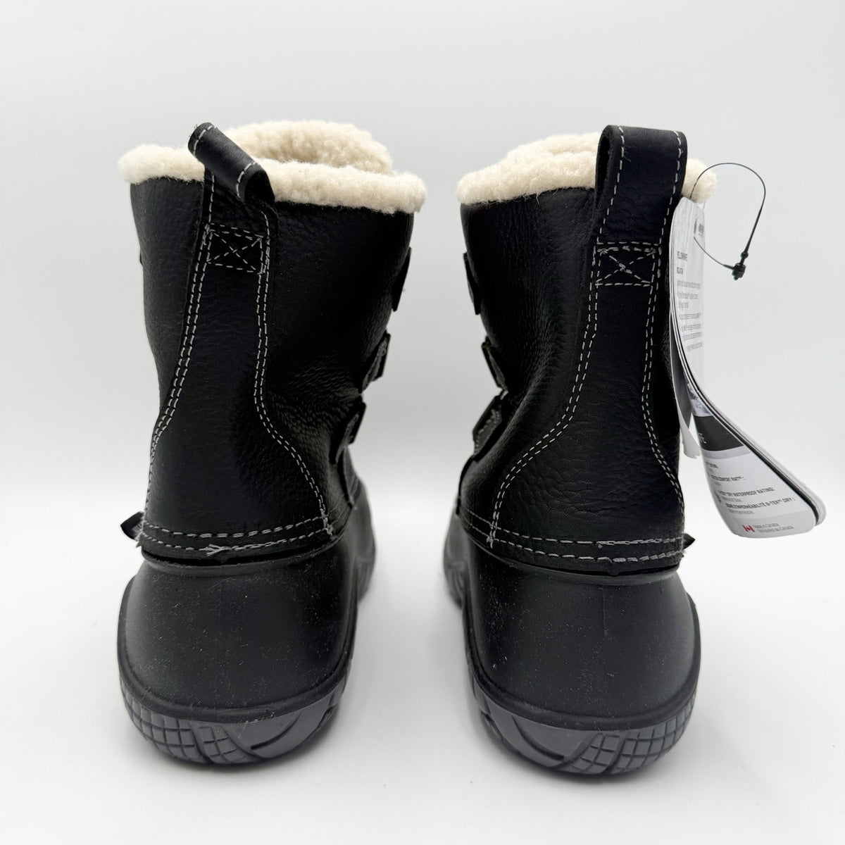 Baffin Womens Yellowknife Snow Boots Size 9 Black Leather Waterproof Winter NWT