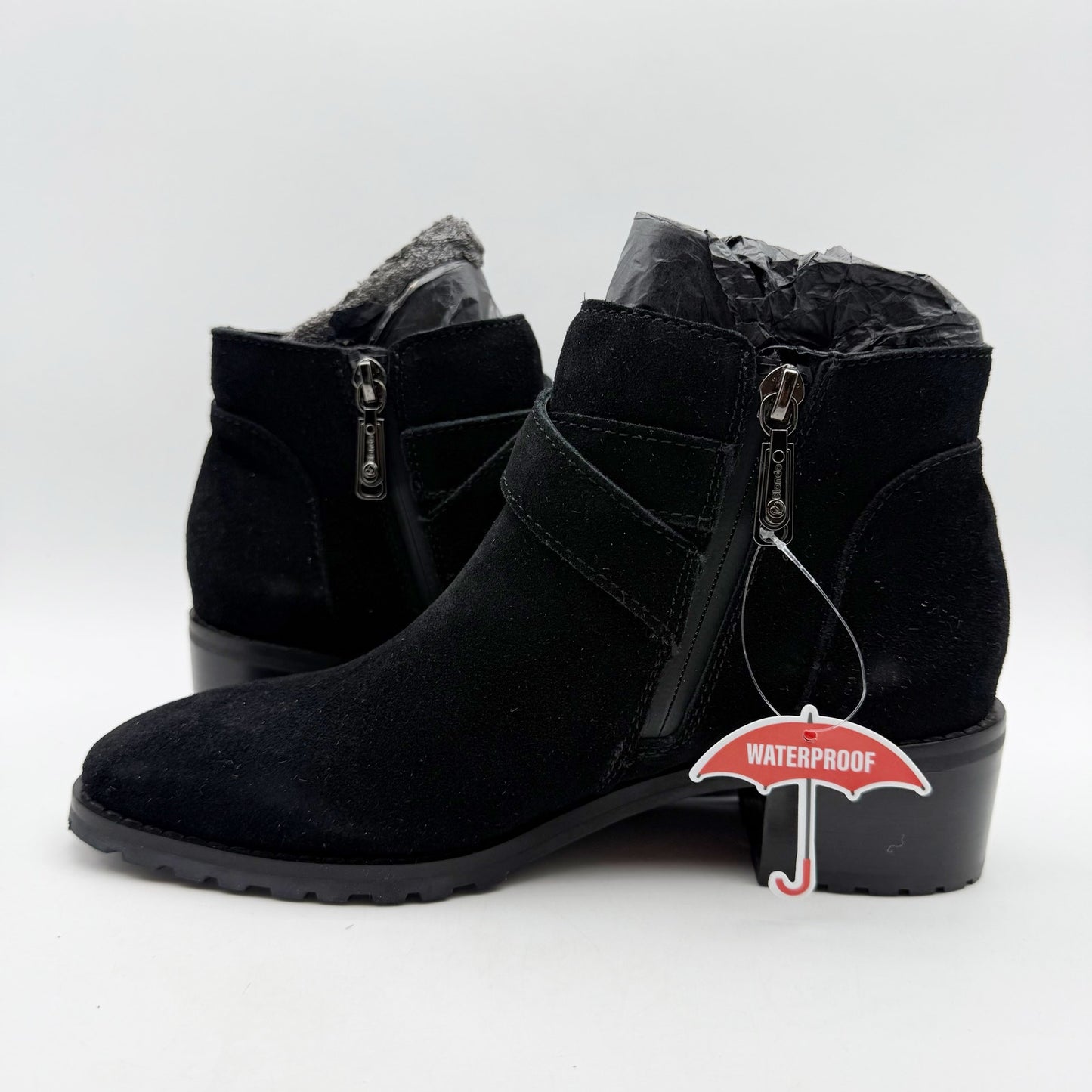 Blondo Womens Sway Ankle Booties US 6.5 M Black Suede Waterproof NWOB
