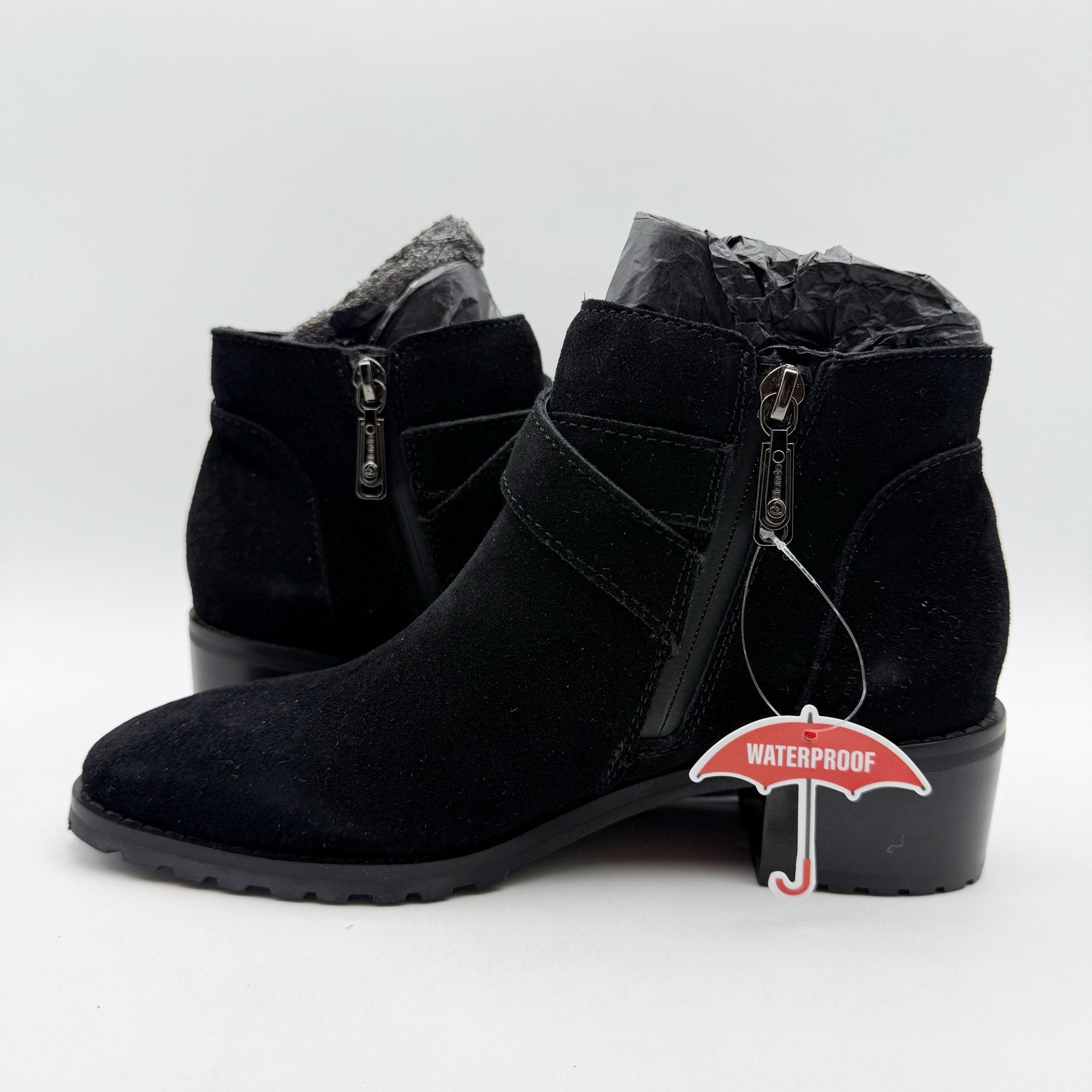Blondo Womens Sway Ankle Booties Size 6.5 M Black Suede Waterproof NWOB