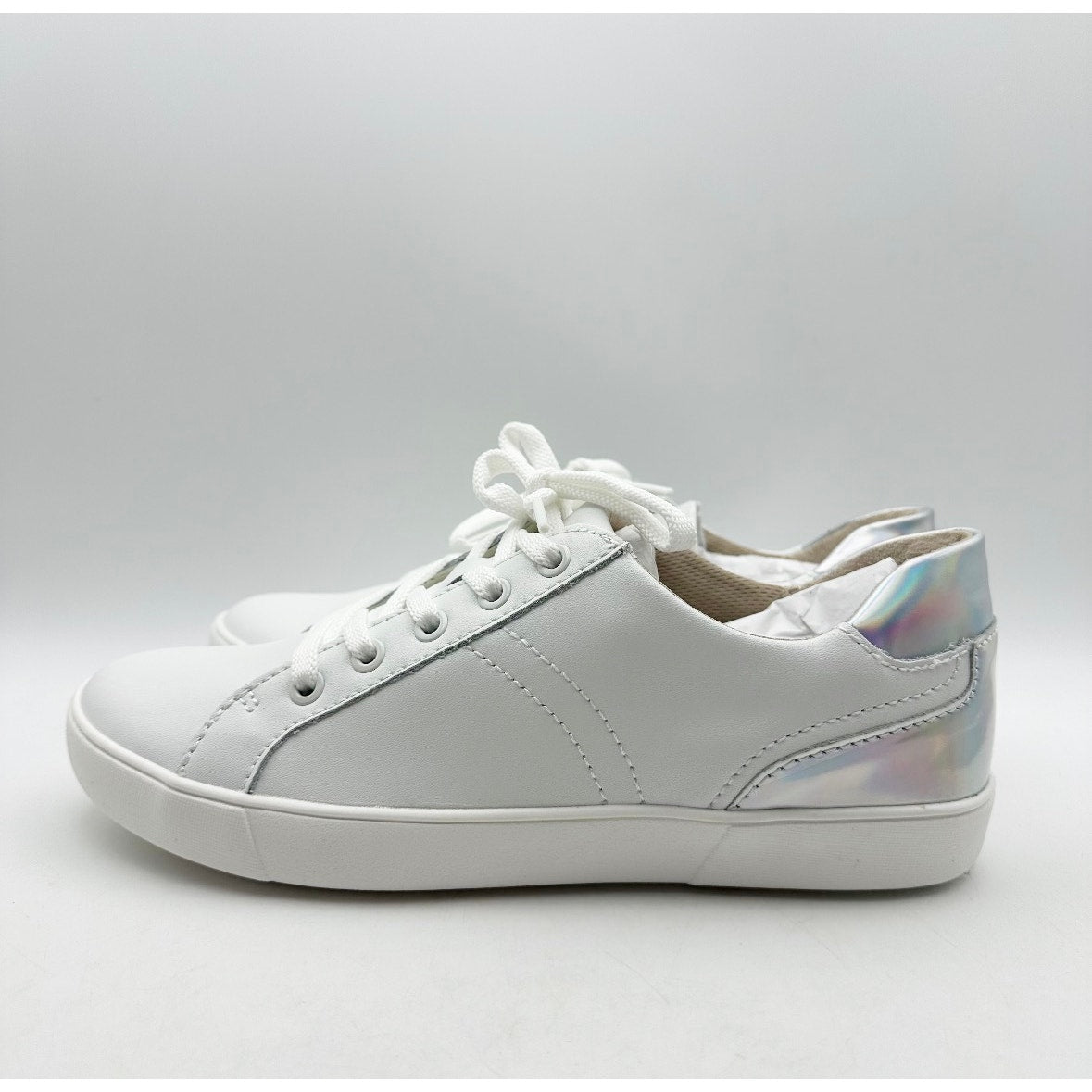 Naturalizer Women's Morrison Casual Sneakers Size 9 M White Silver Leather NIB