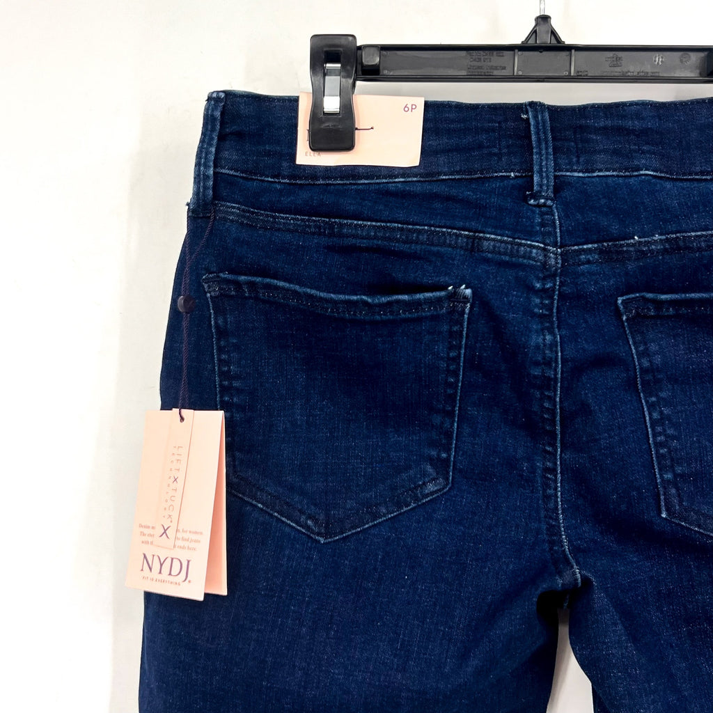 NYDJ Womens Ella Denim Shorts Size 6 PETITE Dark Blue Arise 8" Inseam NWT