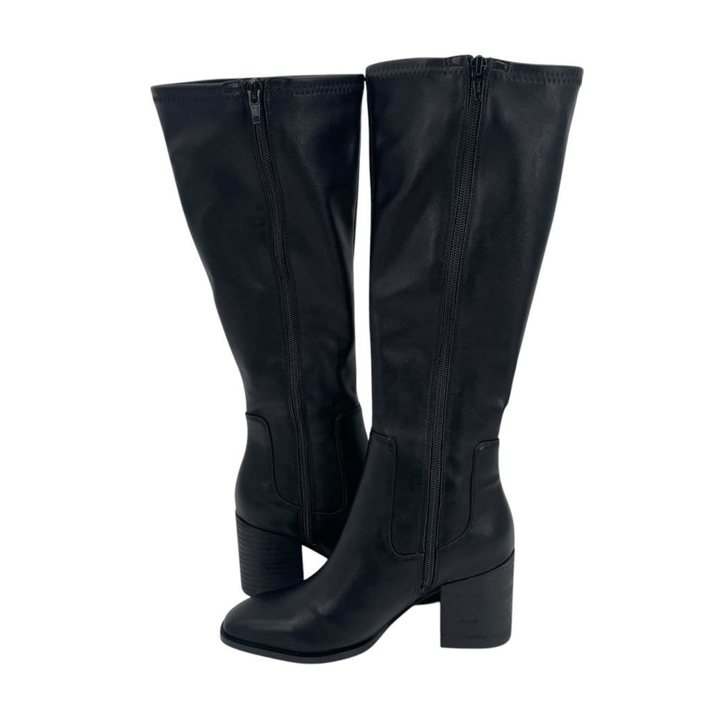 Vionic Womens Inessa Knee High Boots Size 5 EU 35 Black Vegan Leather WR NIB