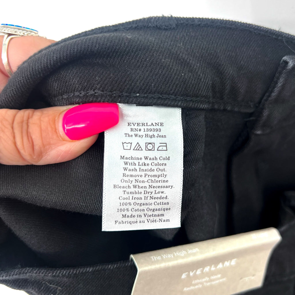EVERLANE Womens The Way-High Jeans 33x30 US 16 Black Coal Straight Leg NWT