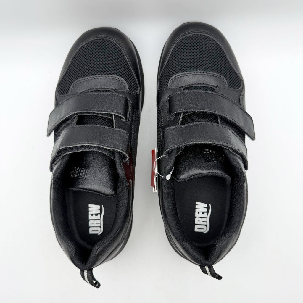 Drew Mens Contest Sneakers US 9.5 WIDE Black Fabric Hook and Loop SR NWOB