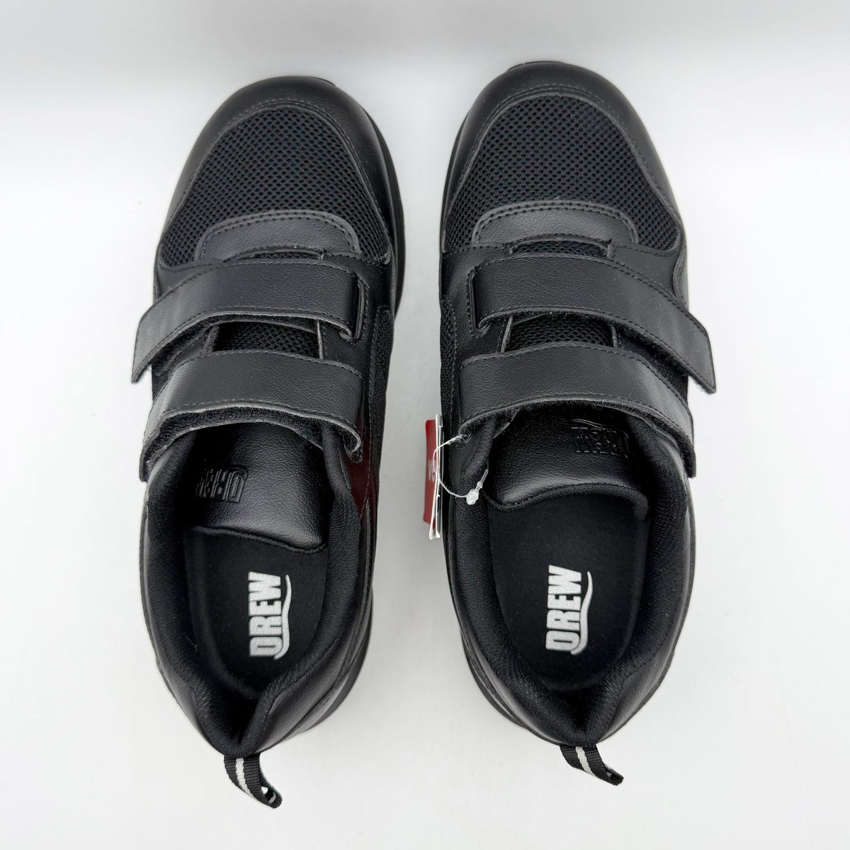 Drew Mens Contest Sneakers US 9.5 WIDE Black Fabric Hook and Loop SR NWOB