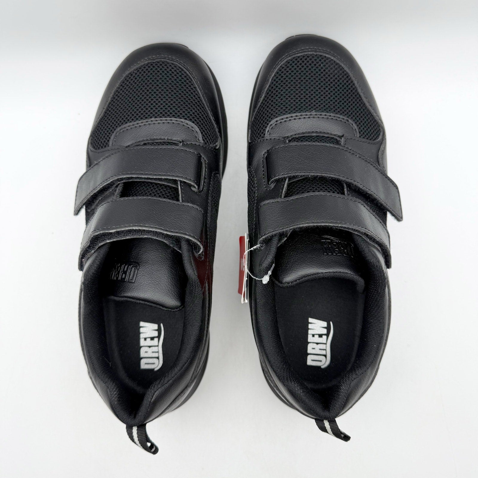 Drew Mens Contest Sneakers US 9.5 WIDE Black Fabric Hook and Loop SR NWOB