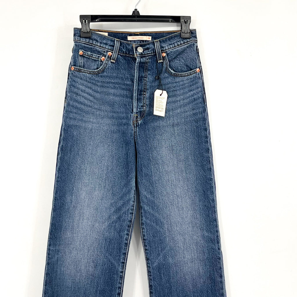 Levi's Womens Ribcage Straight Jeans 26x32 SIZE 2 Valley View 790780007 NWOT