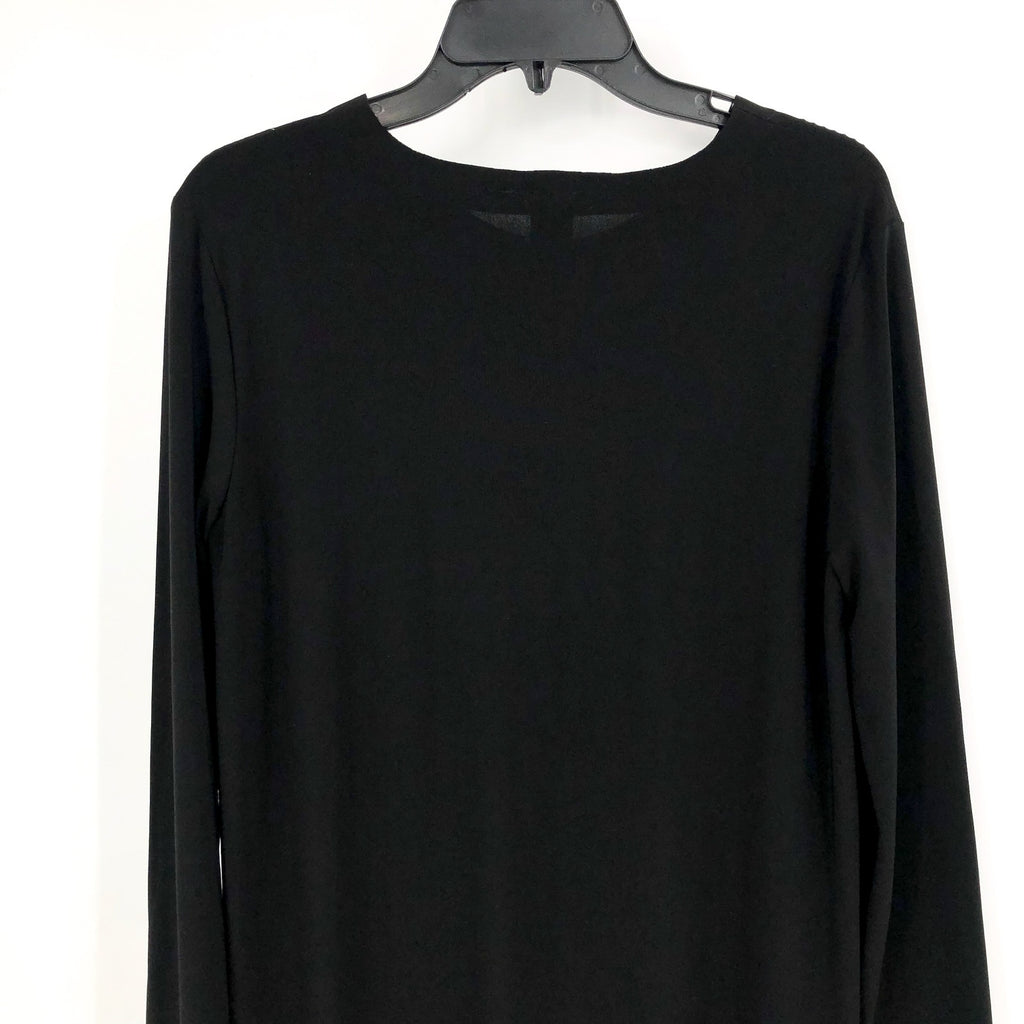 NORMA KAMALI Women's Long Sleeve Shift Dress Small Black Stretch Crewneck NWOT