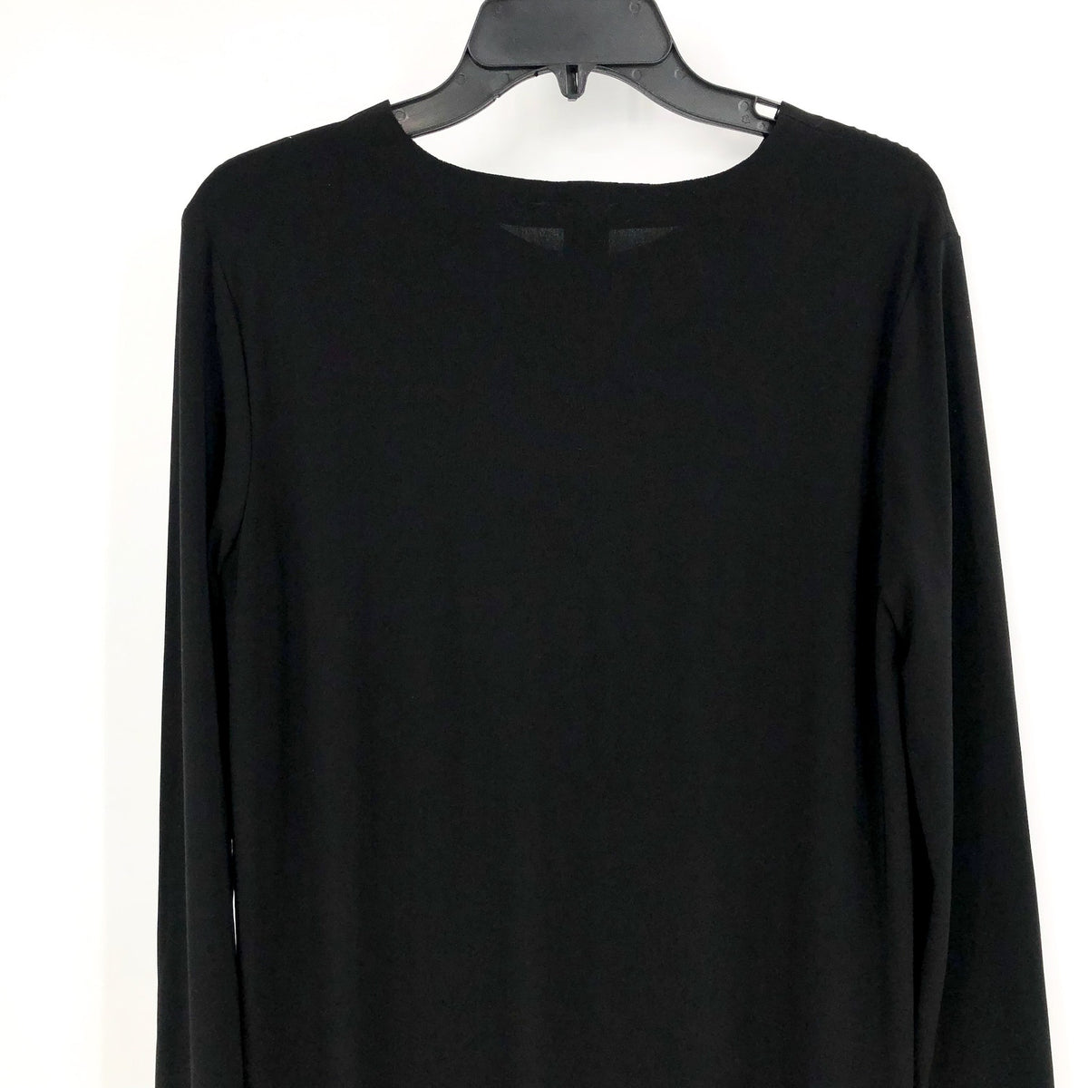 NORMA KAMALI Women's Long Sleeve Shift Dress Small Black Stretch Crewneck NWOT