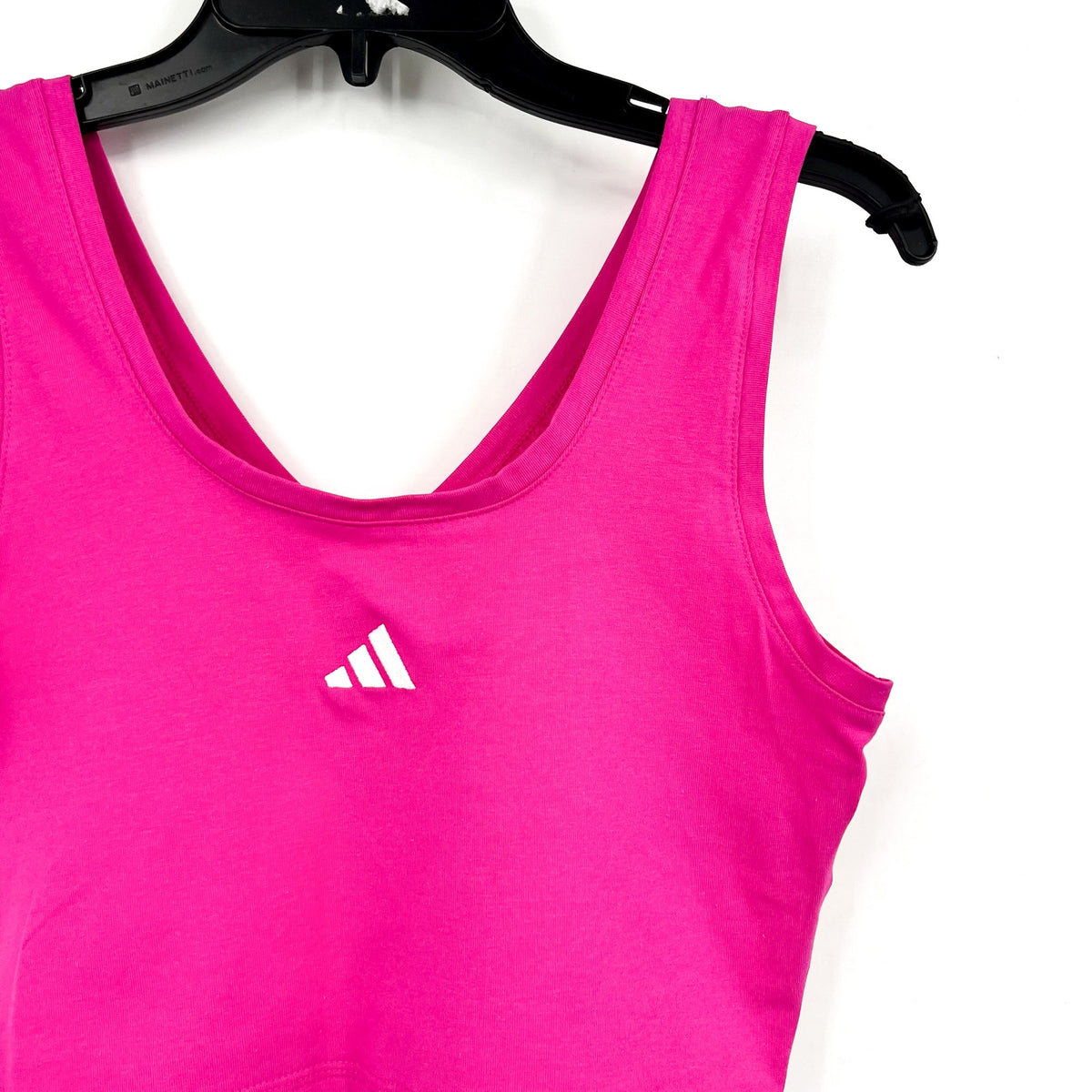 ADIDAS Essentials Small Logo Cotton Tank Top XS Pink Crop NWT
