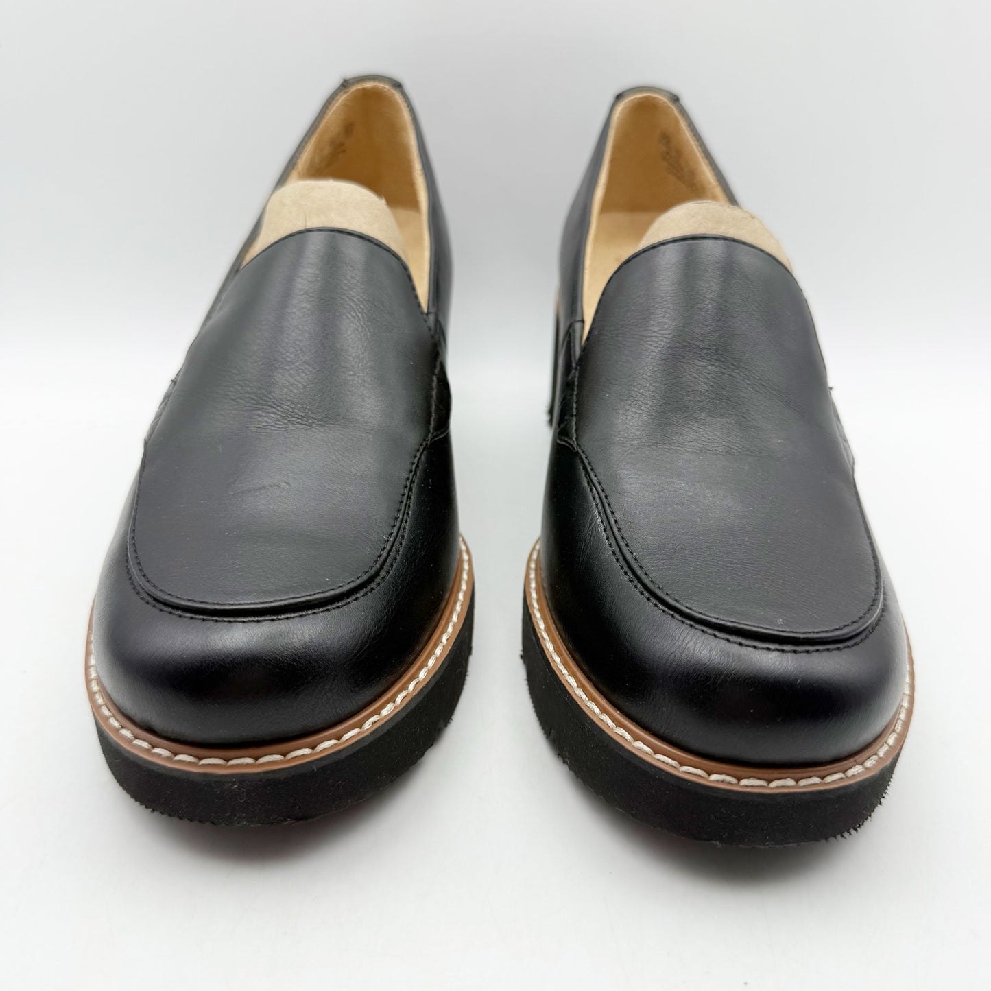 Naturalizer Womens Cabaret Lug Sole Loafers US 8.5 M EU 39 Black Slip On NIB