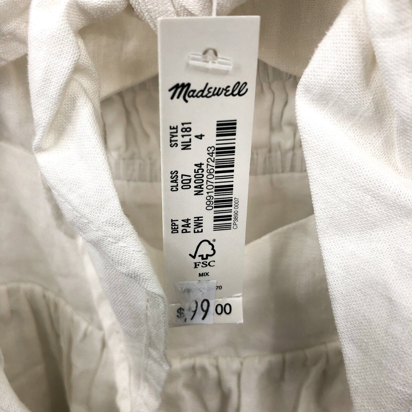 Madewell Womens Double-Tie Cutout Sweetheart Midi Dress White Size 4