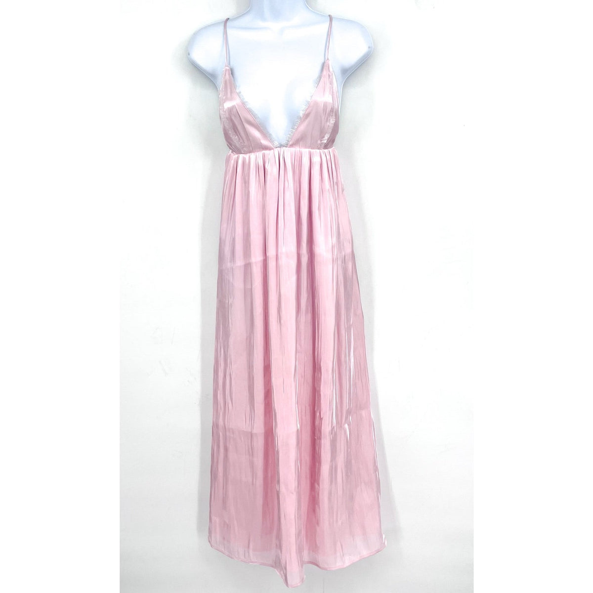 GANNI Womens Changeant Strap Dress Size 32 US 0 Chalk Pink Satin Sleeveless NWOT
