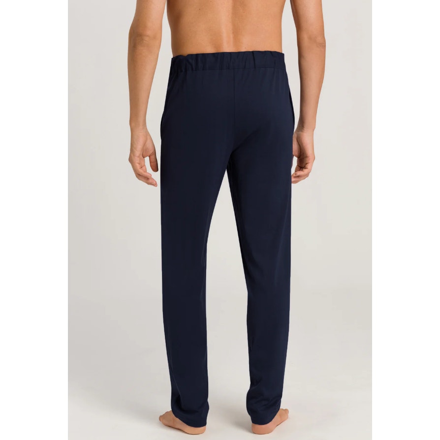 HANRO Men's Night & Day Long Cotton Pants XL Navy Blue Drawstring Pockets NWOT
