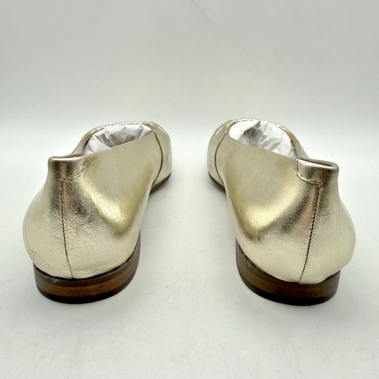 Seychelles Women Little Things Flats US 7.5 EU 38 Platinum Gold Leather NWOB