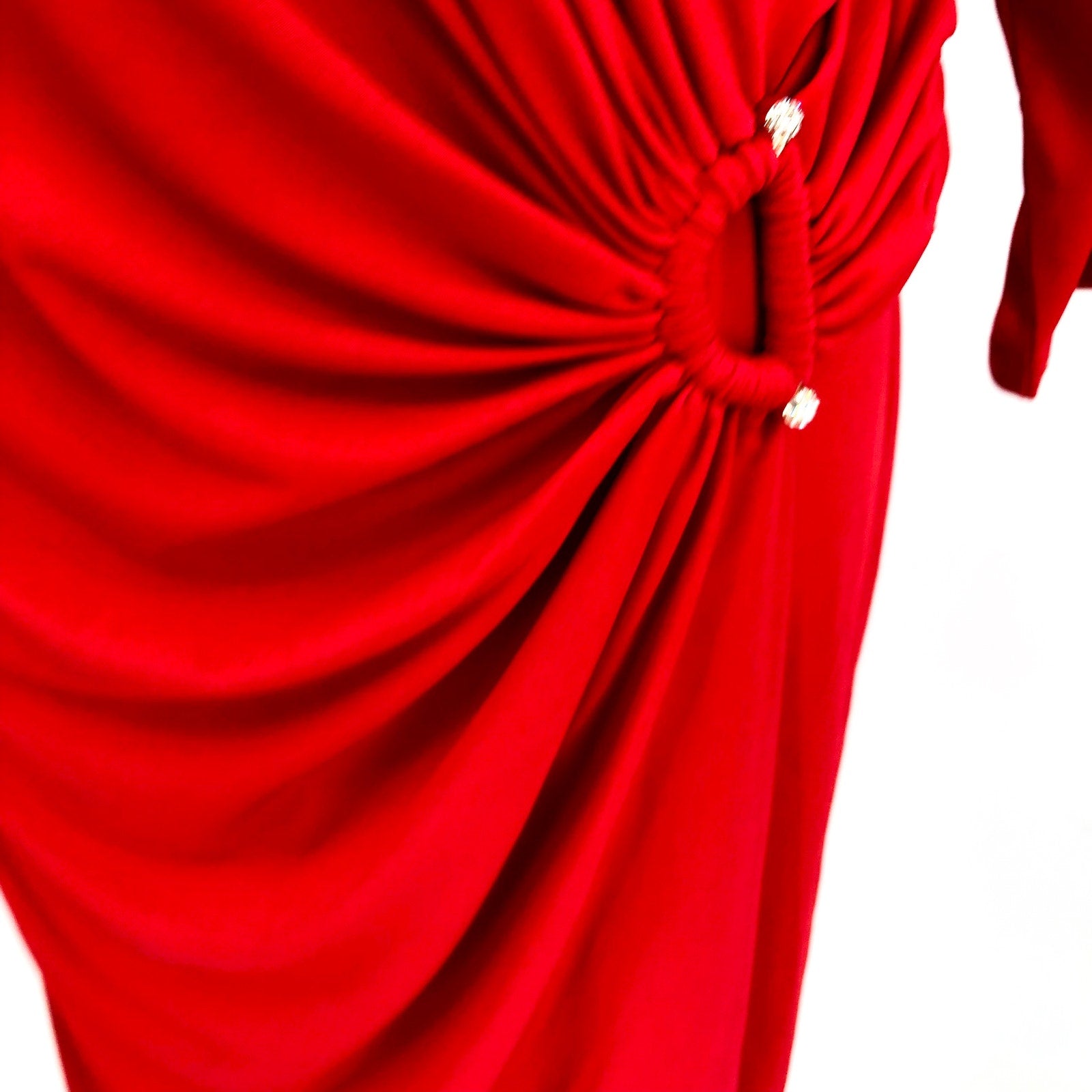 TOMMY BAHAMA Clara Faux Wrap Dress XL Tango Red Stretch Jersey Rhinestone NWT