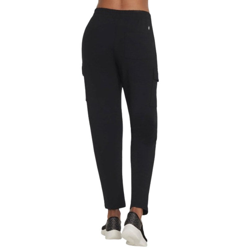 SKECHERS Women's Slip-in Cargo Casual Pants XS Bold Black Drawstring NWT