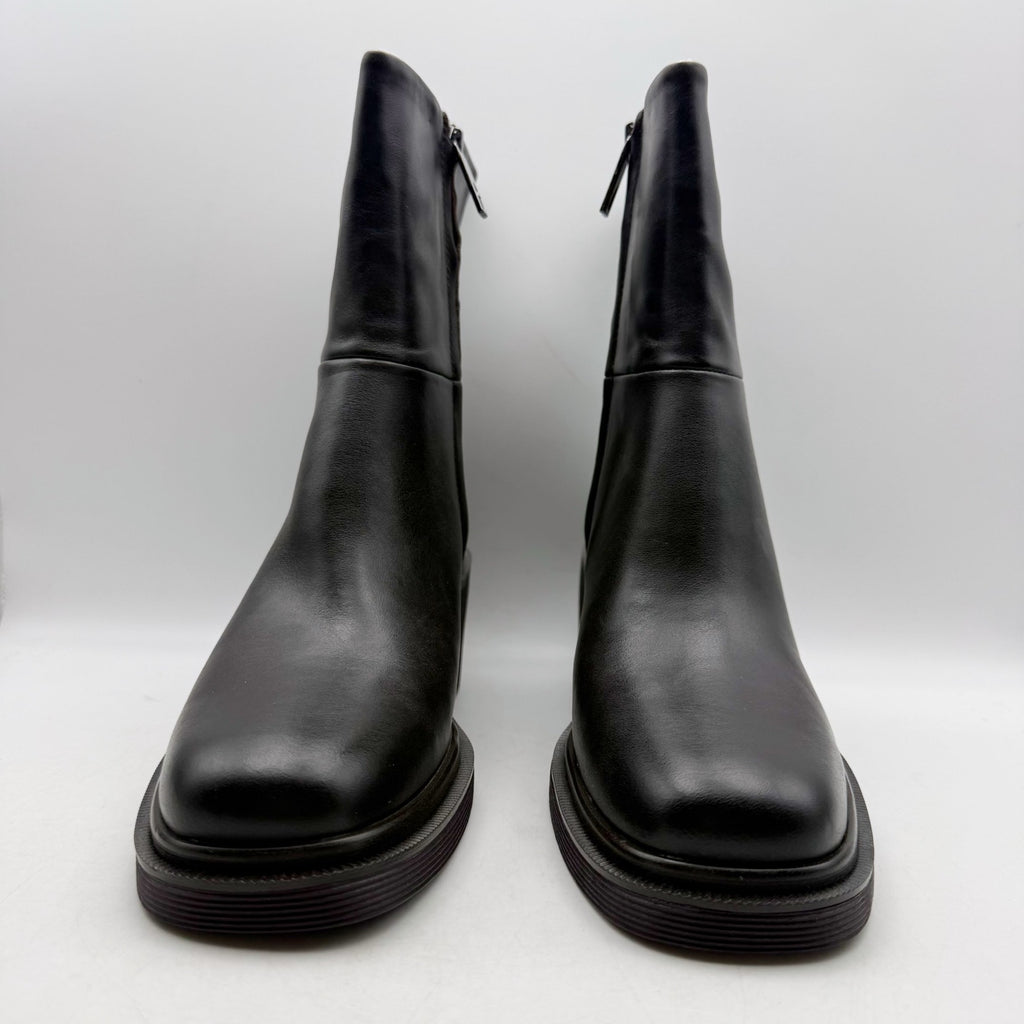 Franco Sarto Womens Kyra Heeled Boots US 9 Black Leather NWOB