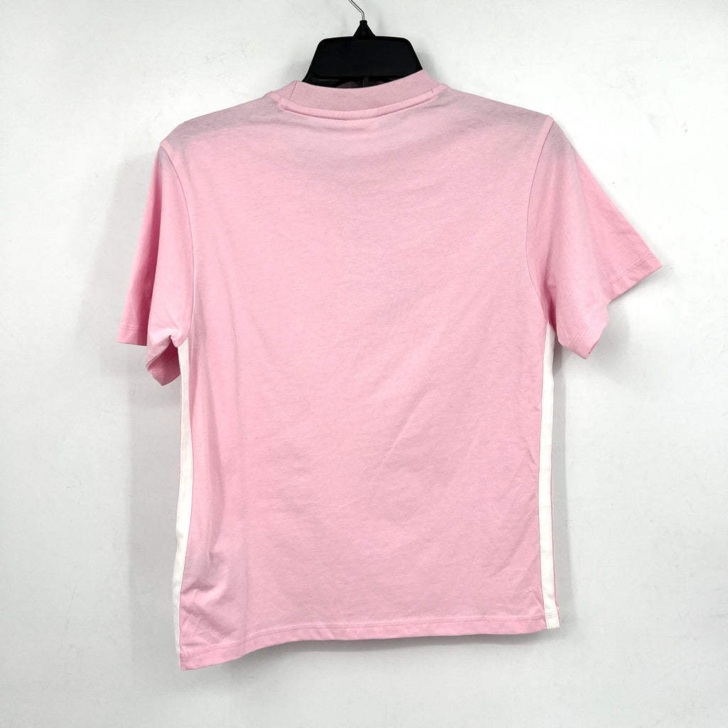 ADIDAS Women's Essentials 3-Stripes Cotton Tee XS Pink White Short Sleeve NWT