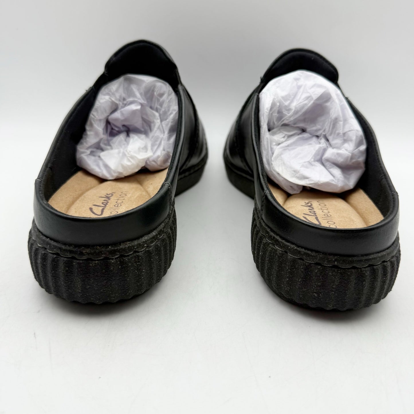 Clarks Womens Caroline Bay Clogs US 11 M EU 42.5 Black Leather SR NIB