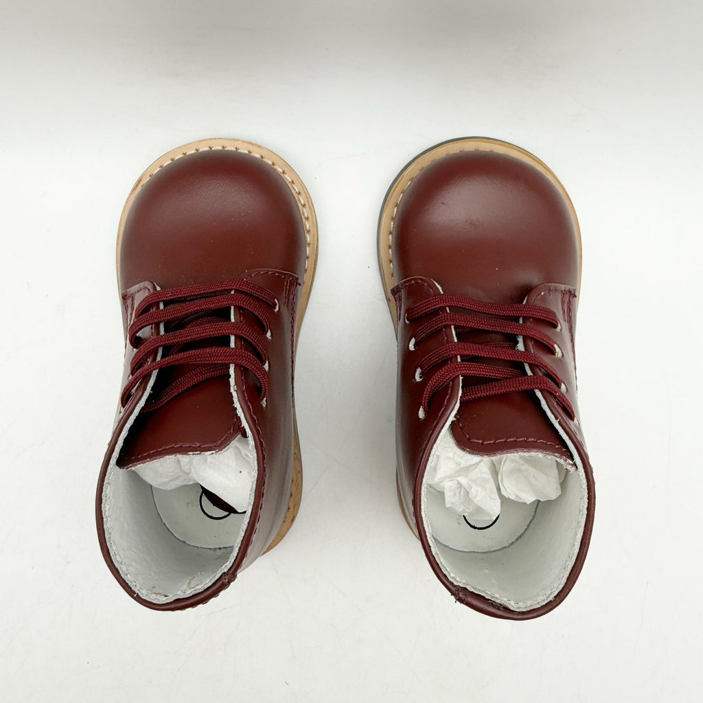 Josmo Baby Traditional First Walker Bootie US 4 Burgundy Red Leather NWOB