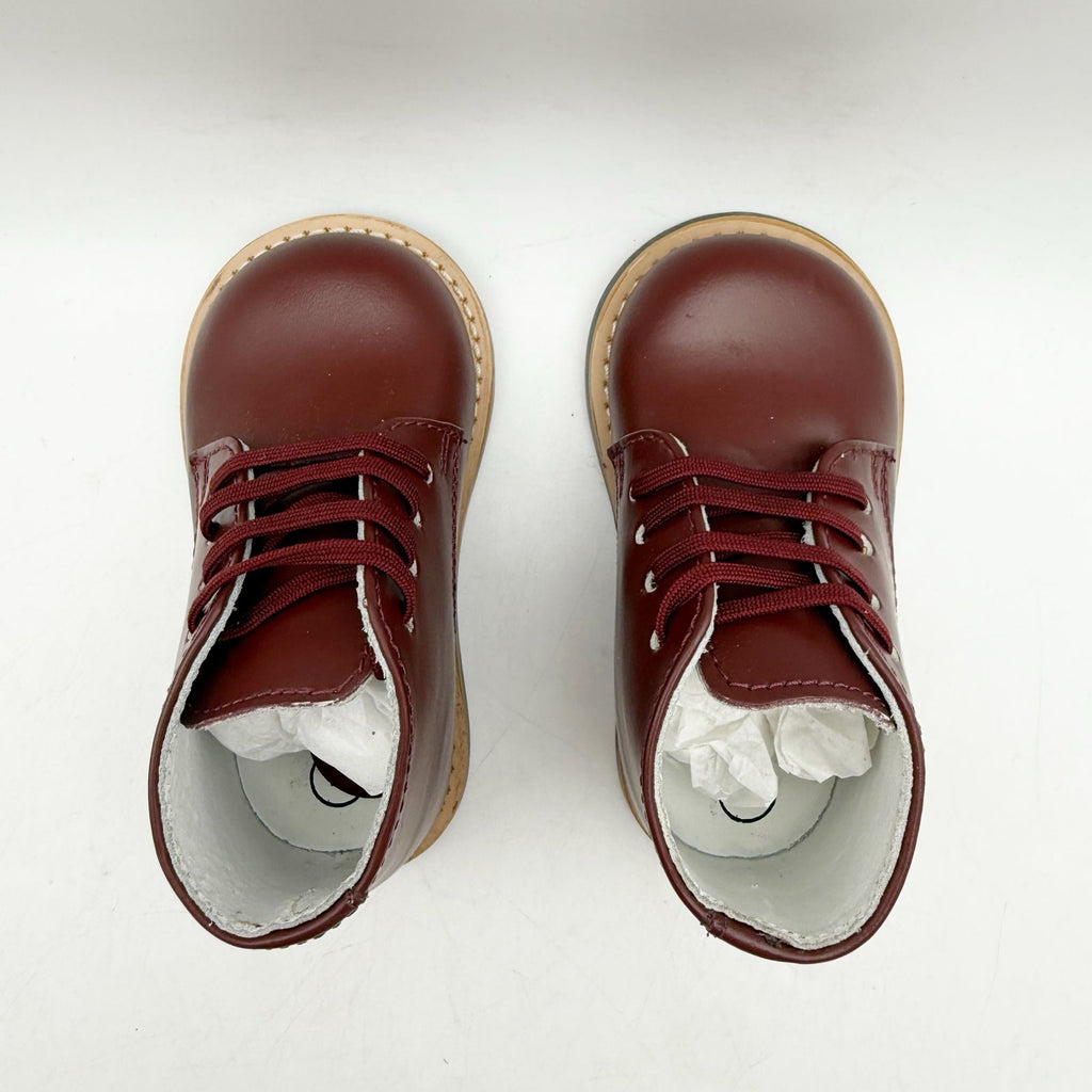 Josmo Baby Traditional First Walker Bootie US 4 Burgundy Red Leather NWOB