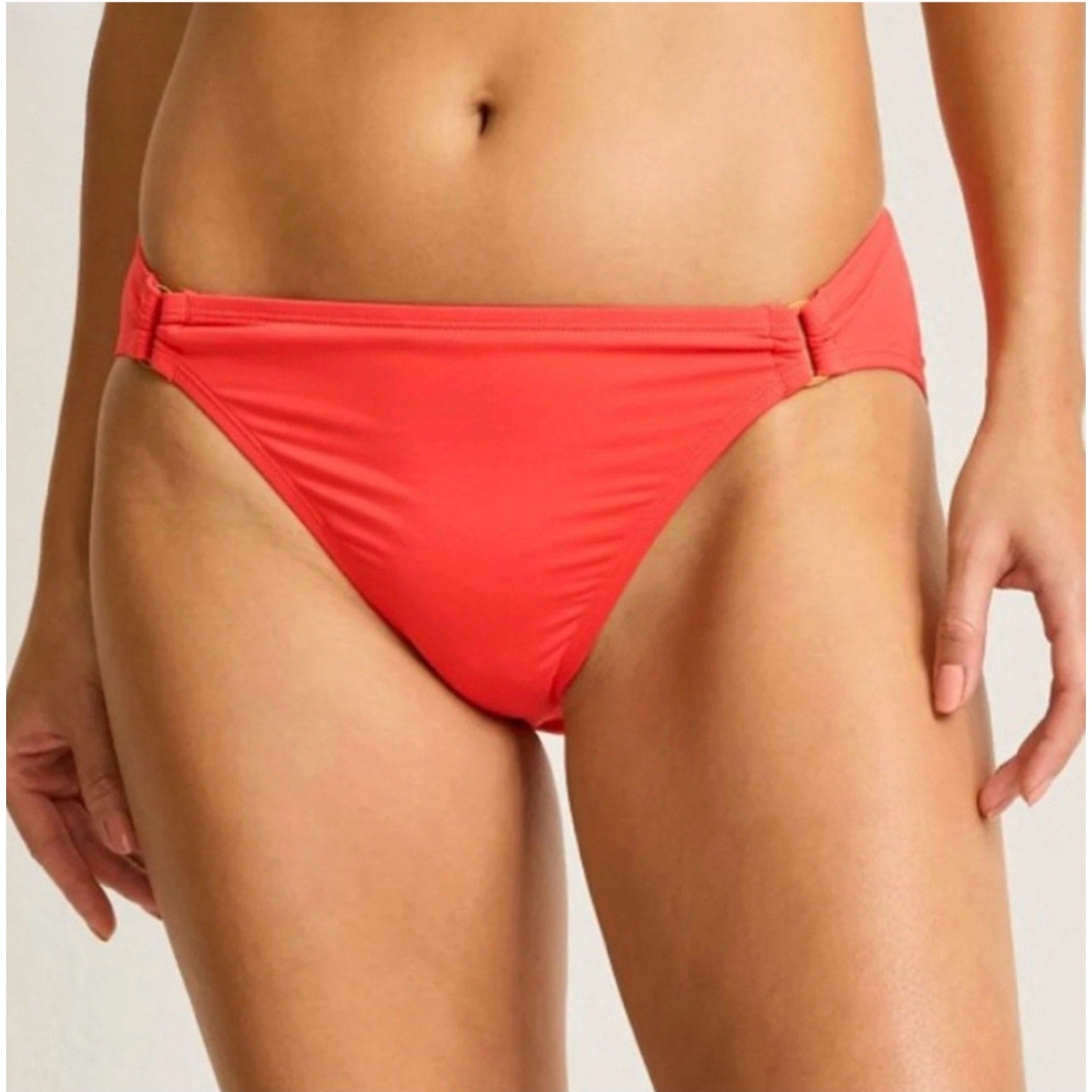 TOMMY BAHAMA Novelty Pearl Hipster Ring Bikini Bottom Medium Pink Coral NWT