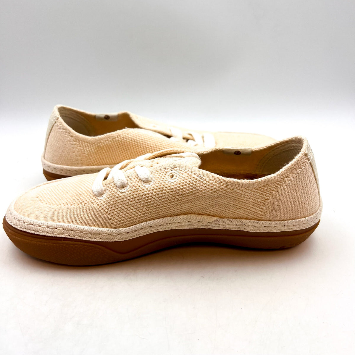 VANS Womens Circle Vee Casual Sneakers Size 5 Natural Tan Gum NWOB