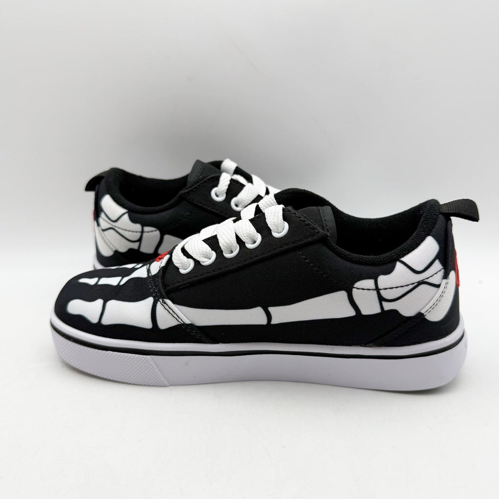 Heelys Kids Pro 20 Prints Skate Shoes US 3 EU 34 Black Canvas Skeleton Print EUC